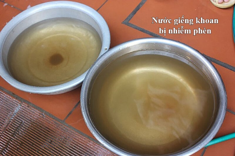 Nước giếng khoan bị nhiễm phèn (Nguồn: Sưu tầm)